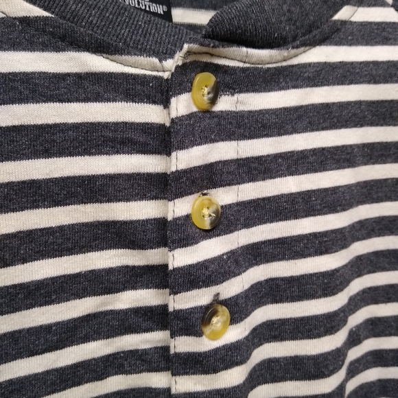 Striped button up crew neck - Picture 3 of 3